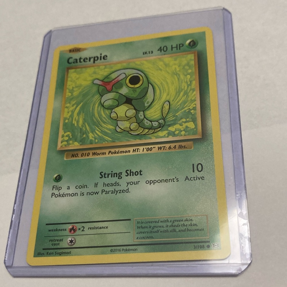 1st Edition 2016 Caterpie Pokémon Card 3/108